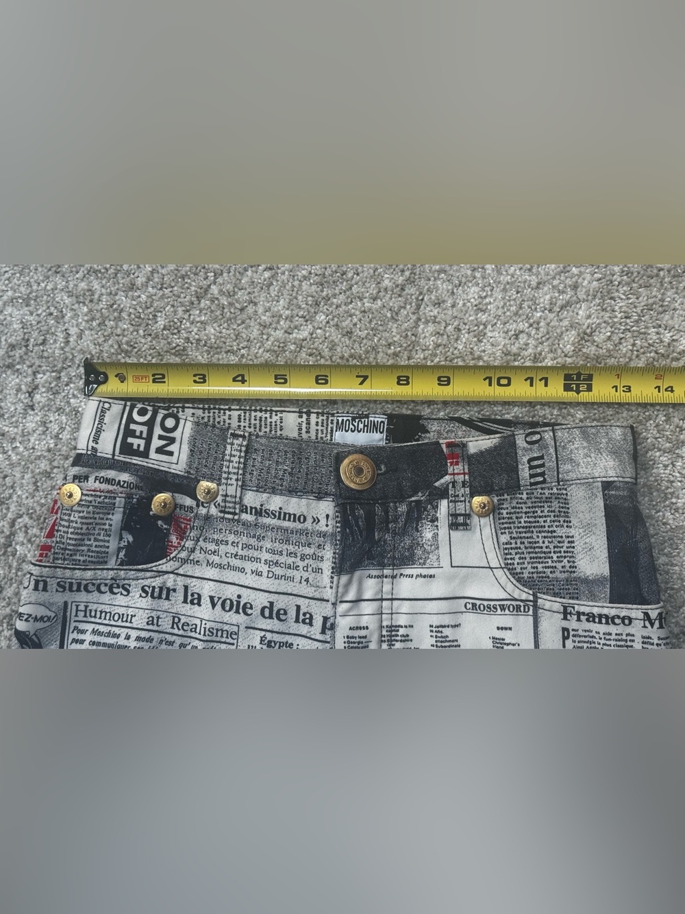 RARE! Vintage Moschino Black and White Newspaper Print Jeans. - Picture 5 of 5
